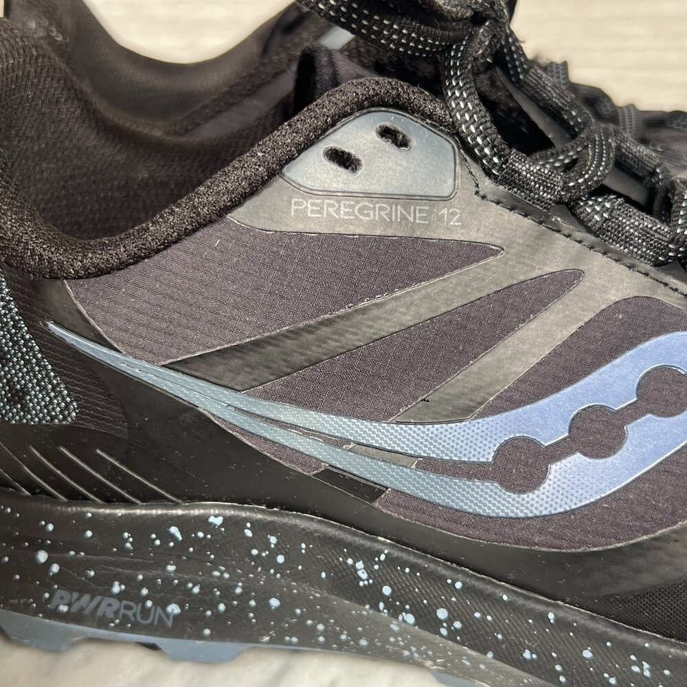 Saucony Peregrine 12 ICE+ 3 Womens 10 Running Shoes Black Blue Trail Outdoor - Picture 15 of 15